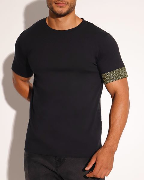 Breeth Mens Black Comfortable Cotton Short Sleeve Travel T-Shirt With Print