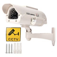 Solar Dummy CCTV Security Cam: Waterproof, Flashing LED