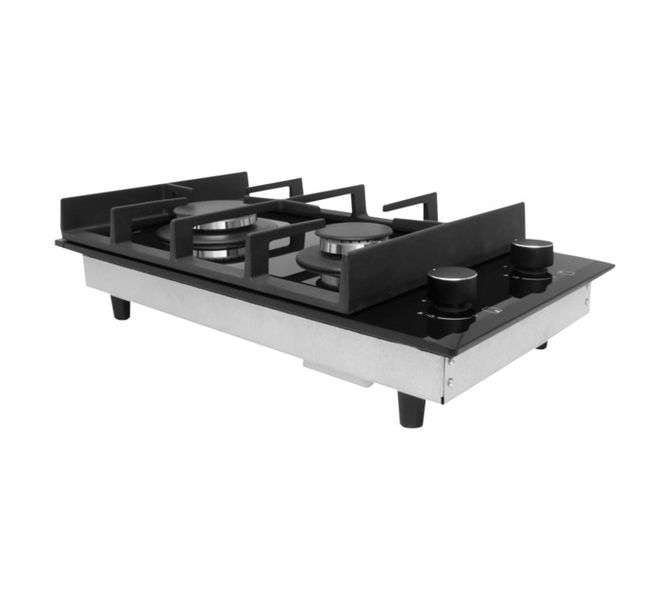 2 Burner Gas Stove Black and Silver SCG003