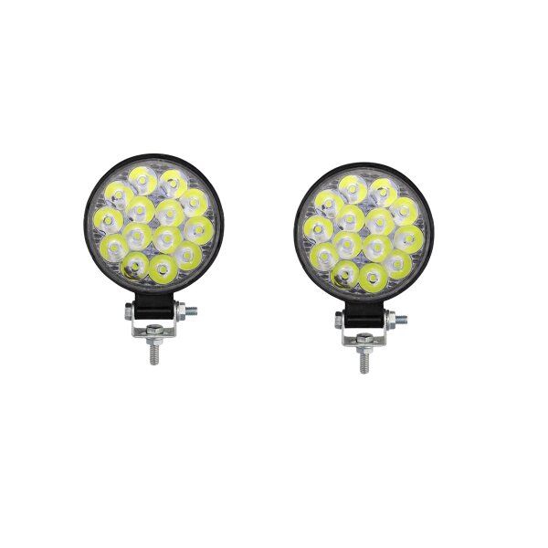 2Pcs 42W Round LED Spotlight For Offroad ATV UTV Truck
