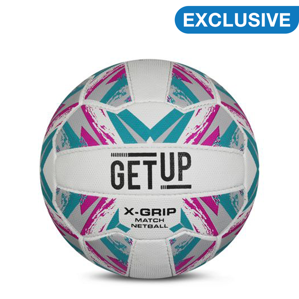 GetUp X-Grip Netball Hand-Stitched Match Ball - Size 5
