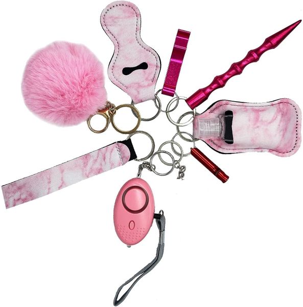 11-in-1 Personal Safety Keychain Set Alarm Wristlet &amp; Accessories