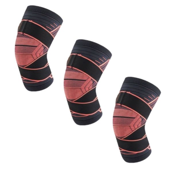 Sport Pain Relief Compression Knee Brace With Support Strap -Set of 3