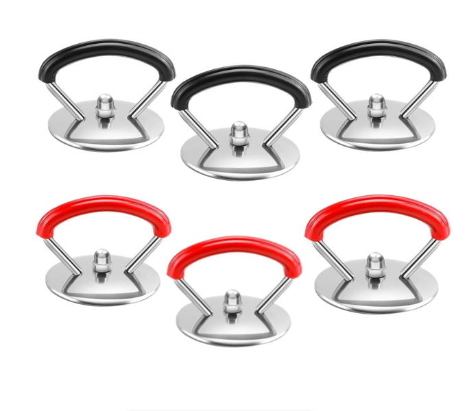 Stainless Steel Universal Anti-Burn Pot Lid Fitting 6PCS