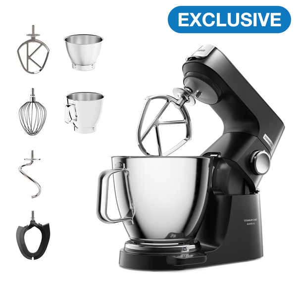 Kenwood - Chef Baker Titanium XL Kitchen Machine Black - KVL85.004BK