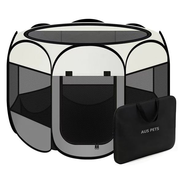 Aus Pets Portable Dog Playpen-Pop Up Pet Tent for Cats Puppies Outdoor