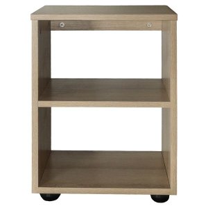 Denver Home - Bed Side Pedestal Table with Shelf - Washed Shale