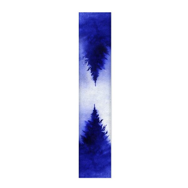 Blue Tree Christmas Table Runner