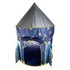Rocket Play Tent - With Stars - Blue &amp; Black - 105cm x 130cm - 2 Pack