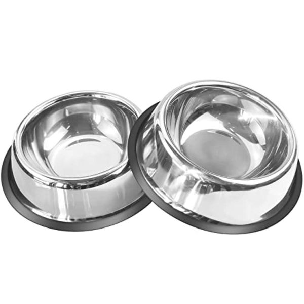 Optipet Stainless Steel Non-Tip Anti-Skid Bowl 450ml - Pack of 2