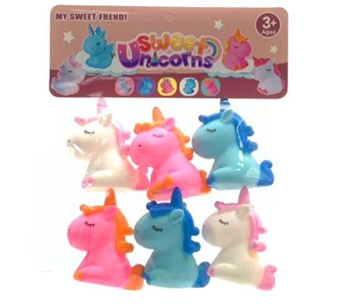 6 Piece Sweet Unicorns Bath Toys in Bag