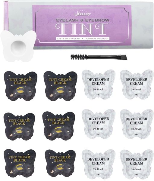 Libeauty Lash Tint Kit Eyelash Black Color Kit, Semi-Permanent Hair Color