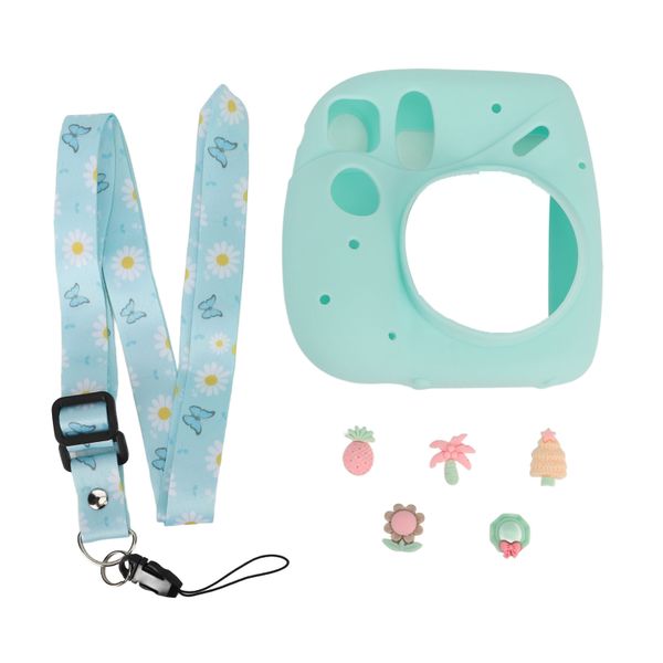 Mini 7+ Silicone Case With Strap (Blue Plant)