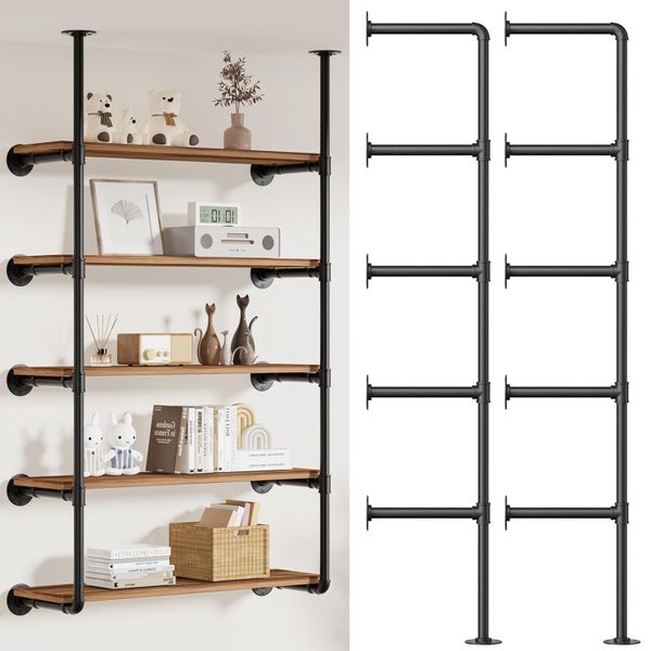 WallMounted Iron Pipe Shelf Bracket Frame Ceiling Storage Rack DIY Shelving