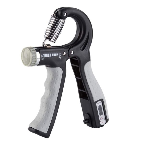 Non-Slip Handles Automatic Counting Hand Grip Strengthener - Black &amp; Gray