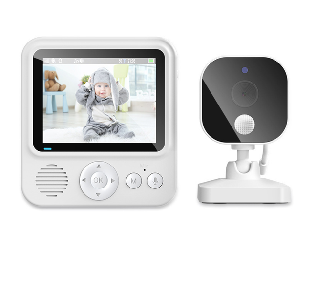 ABTOR Baby Monitor Camera With 2.8-Inch IPS Screen,2.4GHz Wi-Fi, White