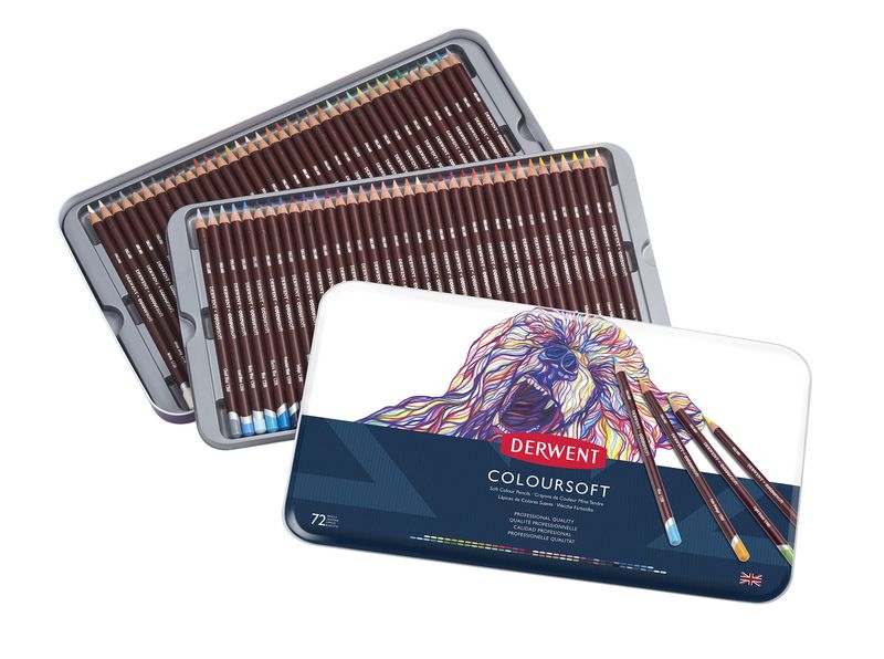 Derwent Coloursoft Pencils - Tin of 72