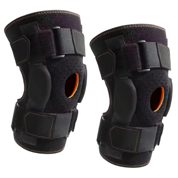 2 Piece Adjustable Hinged Knee Brace Support for Stability Protection