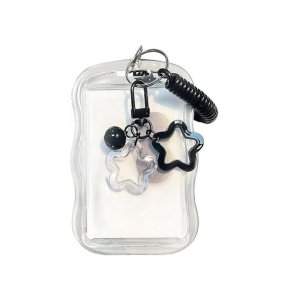 Photocard Holder Keychain, Cute Star Wave Transparent