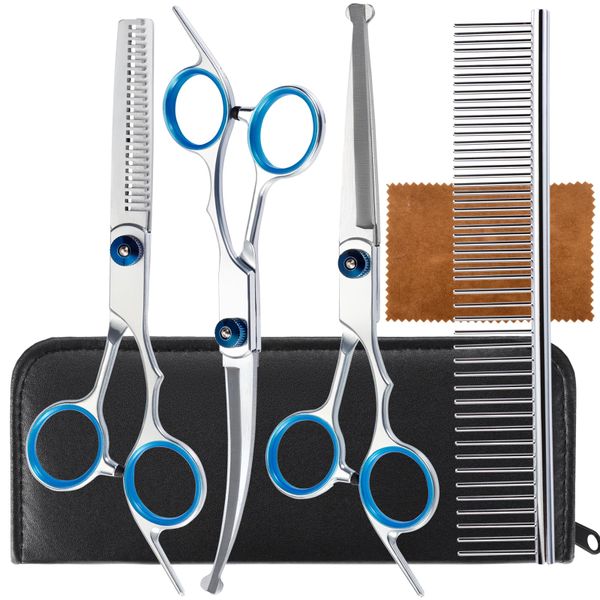 Curved Pet Hair Scissors - Professional Grooming Trimming Tool