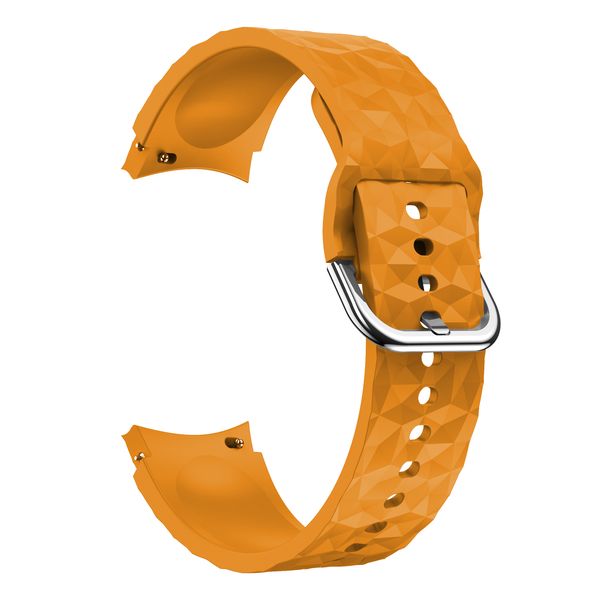 Diamond Pattern Strap Compatible with Samsung Galaxy Watch 4/5/6/7 - Mustard