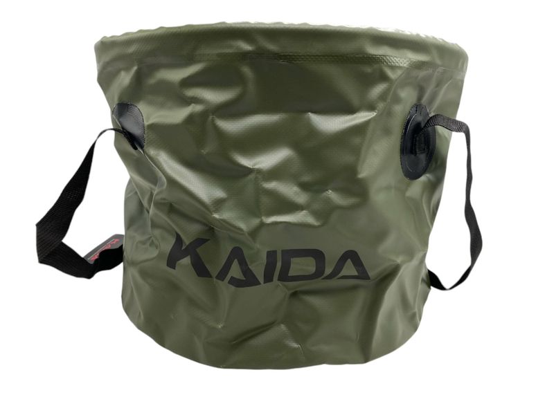 Kaida 20L Camping, Fishing &amp; Outdoor Collapsible Bait Bucket - Grey