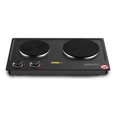 Dual Electric Hot Plate Cooktop with Adjustable Temperature Control