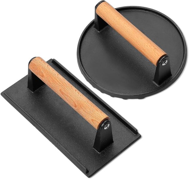 Durable Cast Iron Meat Press, Hamburger