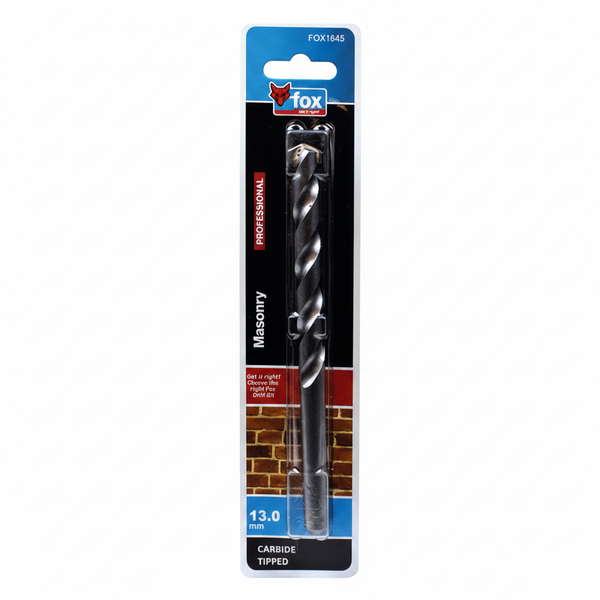 Fox Masonry Drill Bit 13mm x 400mm for Brick, Stone &amp; Concrete