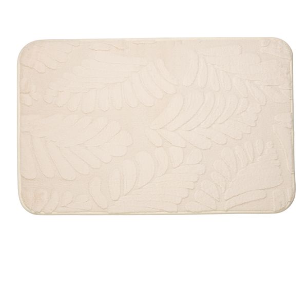 George &amp; Mason Plush Fern Leaf Bath Mat 50 x 80cm - Stone