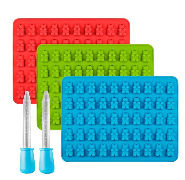 3 Pieces Bear Molds Set Silicone Candy Jelly Chocolate Soap Fruit Snack Grummy