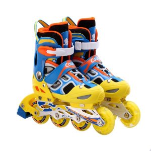 Cougar Water Cube Inline Skates with Illuminating Front Wheels Blue&amp;Yellow