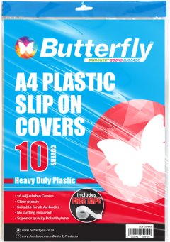 Butterfly A4 Plastic Slip On Clear Covers - 10s
