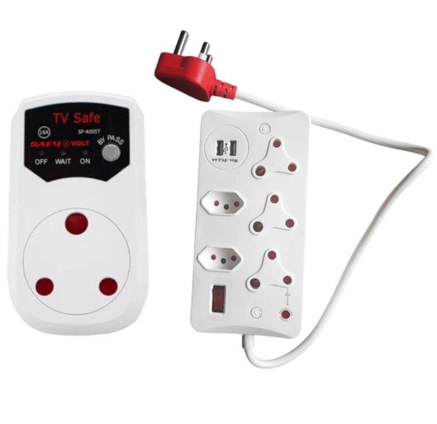 5-Way Power Hub with USB and TV Safe Surge Protection Regulator