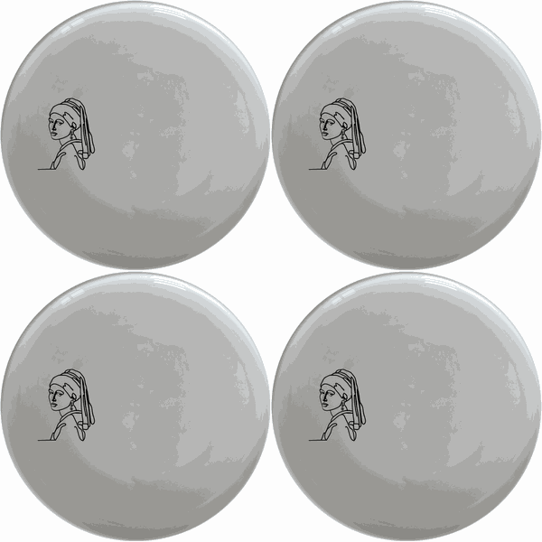 Girl Pearl Earring Side Plate Set of 4 - Range 1