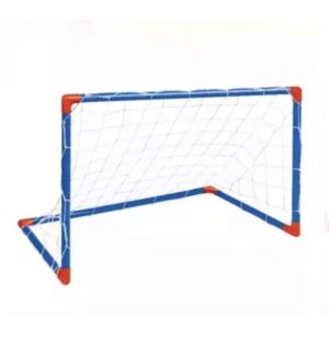 Football Soccer Blue Goal Post, Net, Ball &amp; Pump Set for Kids