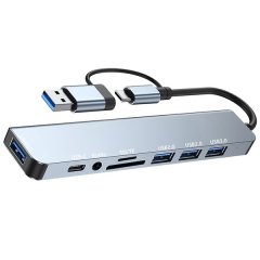 Mecina Universal 8-in-1 USB-C Hub with USB Ports and SD TF Slots