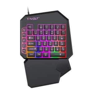 Ergonomic One Handed Gaming Keyboard RGB 41 Keys Portable Gaming Keypad