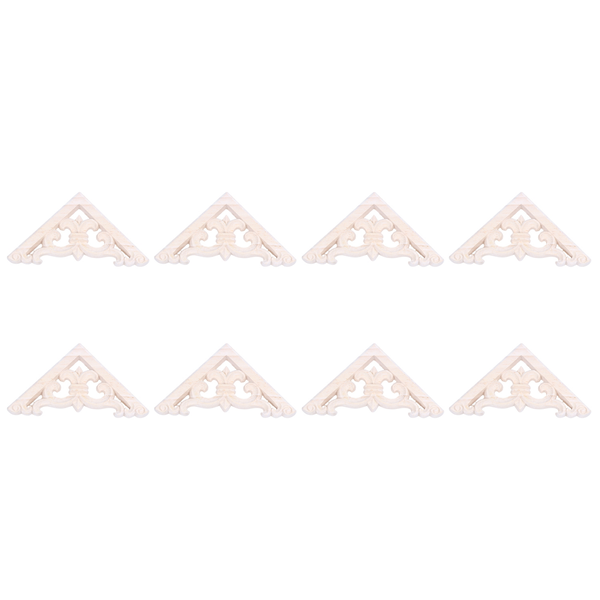 8 X 8Cm Wood Carved Corner Onlay Applique Furniture Craft Unpainted