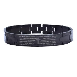 Xcalibur Stainless Steel Lord's Prayer ID Bracelet