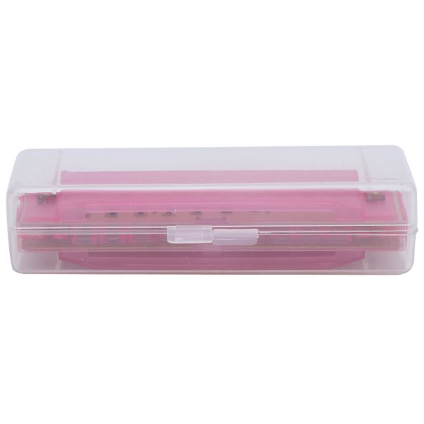 10 Hole Harmonica Plastic Translucent Pink, Musical Instrument for Kids