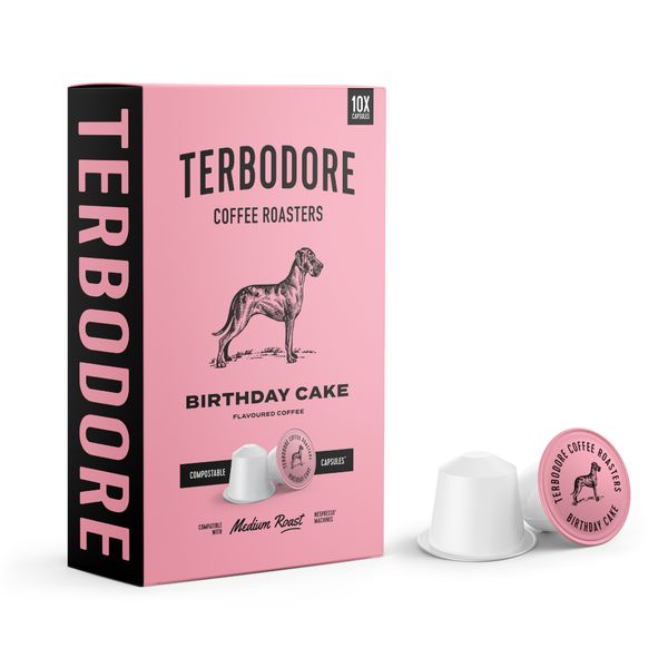 Terbodore Birthday Cake - 10 Nespresso Compatible Coffee Capsules
