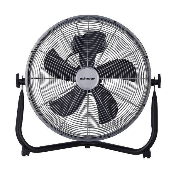 Mellerware Fan 3 Speed Floor Fan Metal Black 40cm 55W "Velocity 16