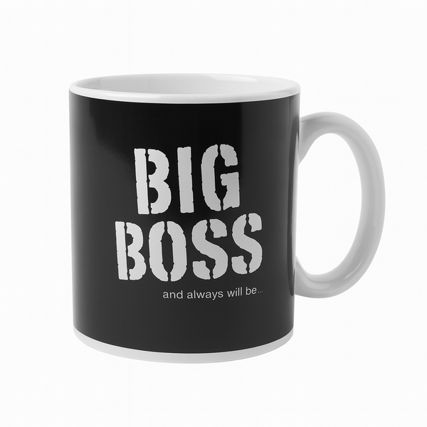 Big Boss Coffee Mug - Bold Black Ceramic Cup with Gift Box