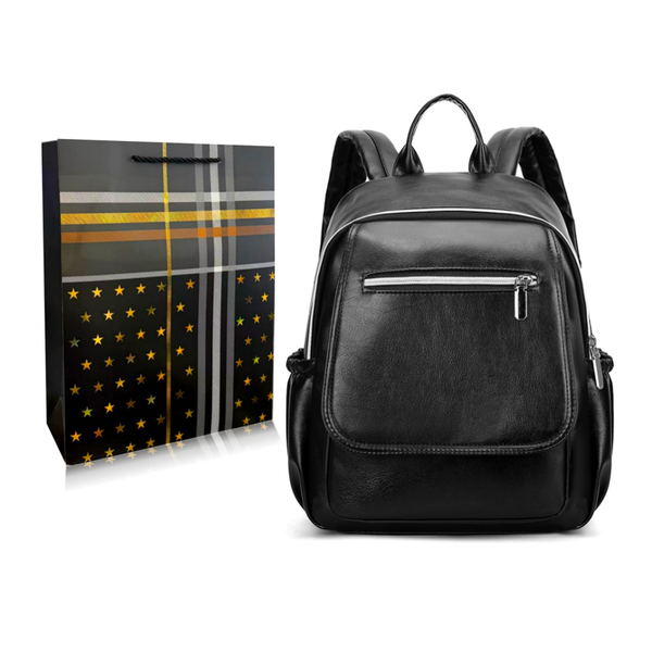 Fashion PU Leather Travel Backpack Waterproof Shoulder Bag With Gift Bag