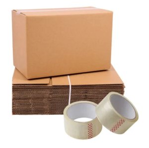 Stock 3 Boxes (Pack of 25 Boxes) &amp; Packing Tape (Pack of 2)