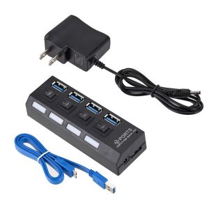 USB 3.0 Power Adapter 4 Ports Multi USB Hub 3.0USB Hub 50CM US plug