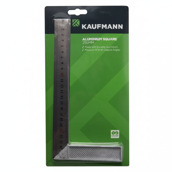 Kaufmann Aluminum Square 250mm for Precise Measurements in DIY Projects