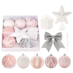 Pink Christmas Ornaments Set Xmas Hanging Balls for Christmas Tree,Christma