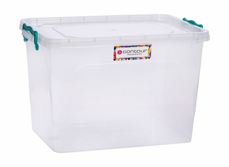 Contour Housewares - Clear Clip and Lock Storage Box - 21L
